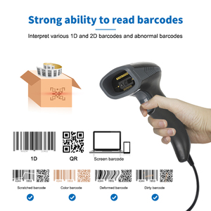 Escáner de código de barras 2d de mano, escáner de código de barras con diente azul <span class=keywords><strong>USB</strong></span>, mini escáner QR inalámbrico, 2 pulgadas, 2 unidades - Product Image 6