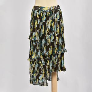 High Quality Lightweight Floral Bohemian Pleated Printed <b>Chiffon</b> Women <b>Skirt</b> 100% Polyester Factory Direct Supply - Product Image 2