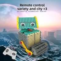 Robot Kontrol Jarak Jauh Empat Arah Plastik ABS Mainan Kreatif DIY Pendidikan Sains Anak-anak Pencerahan Mosaik Listrik 0-3