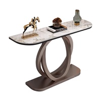 NOVA Mobilier d'hôtel moderne Table d'entrée de luxe légère Table console décorative pour salon et chambre à coucher avec plateau en ardoise