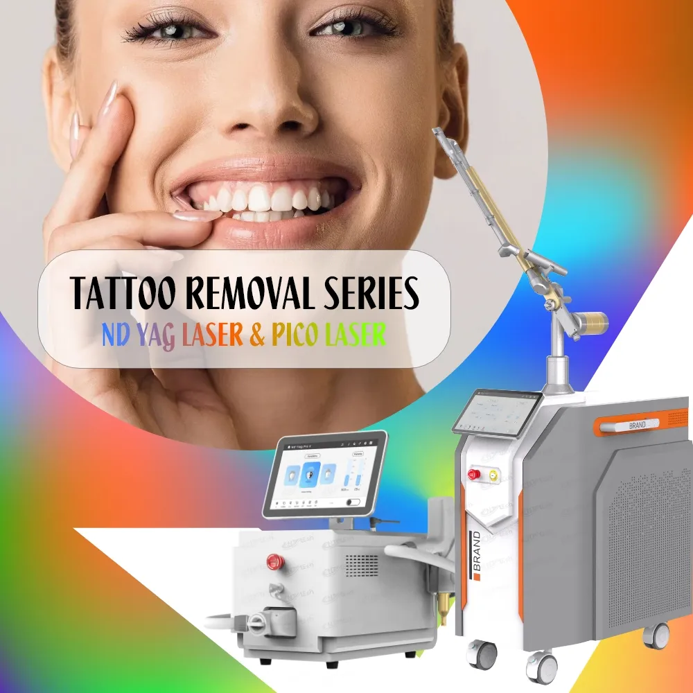 Verticale 755 532 1064 1320 Nm Pico Laser Q Geschakeld Nd Yag Laser Picoseconde Laser Tattoo Verwijdering Machine