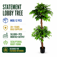 Ficus artificiel, plante de banian simulée, verdure artificielle pour décoration intérieure d'hôtels, bureaux, restaurants, fournisseur en gros sur mesure