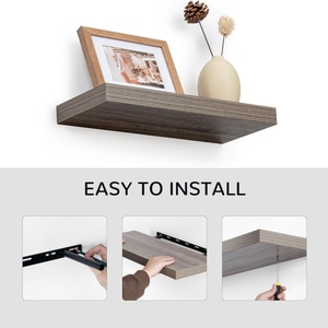Rustic <strong>Grey</strong> <strong>Floating</strong> <strong>Shelves</strong> Wood Wall <strong>Shelf</strong> Living Room Decoration Wall Mounted <strong>Shelf</strong> - Product Image 4