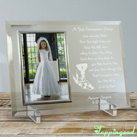 Cadre photo en verre transparent pour couple, gravure optique, sublimation, vente en gros