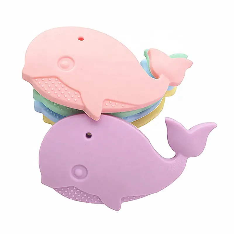 Chenkai BPA ฟรีอาหารเกรดดีไอวายสร้อยคอของเล่นเด็กของขวัญอาบน้ำเด็กการ์ตูนสัตว์กัดเล่นปลาวาฬ