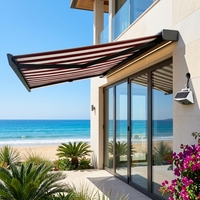 Auvent rétractable de luxe à cassette complète motorisé en aluminium, imperméable, anti-UV, pour extérieur, protection solaire et pluie, pour balcon, commande à distance en une touche