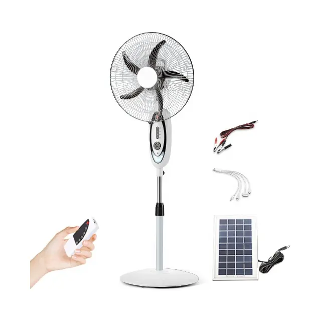 Ventilador recargable ventilador eléctrico de alta velocidad con control remoto ventilador solar para el hogar