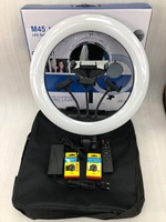 Anneau lumineux LED de 18 pouces (45 cm) M45 avec trépied de 210 cm, ensemble d'éclairage LED pour studio vidéo et selfie beauté