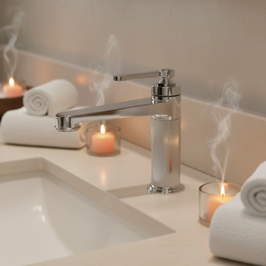<span class=keywords><strong>Robinet</strong></span> mélangeur moderne pour lavabo, monotrou, en laiton chromé, avec cartouche céramique, pour salle de bain - Product Image 2
