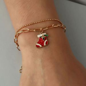 Bracelet chaîne de Noël en gros I-0055, bonhomme de neige, flocon de neige, bracelet homme, bijoux en gros, bracelet de Noël - Product Image 2