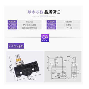 ไมโครสวิตช์ TM-1307 Z-15GQ-B 15A 250VAC SPST ลิมิตสวิตช์ สำหรับตรวจจับเบรกของลิฟต์ - Product Image 3