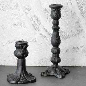 Vente chaude <span class=keywords><strong>Bougeoir</strong></span> créatif rétro en fer <span class=keywords><strong>noir</strong></span> pour salle à manger Salon de coiffure Bougeoirs en métal doré pour accessoires de décoration intérieure - Product Image 1