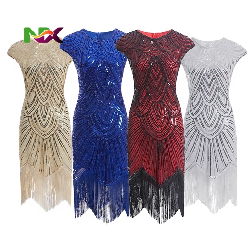 Buy 1920s Dress Empire Waist & Feather Decoration