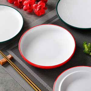 จานเมลามีนทรงกลมสีพื้นสำหรับร้านอาหาร โรงแรม งานเลี้ยง - Product Image 2