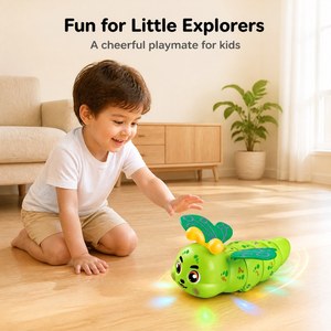 Juguete <span class=keywords><strong>de</strong></span> Oruga <span class=keywords><strong>El</strong></span>éctrica Bailarina, Gusano Universal que Camina y se Mueve con Música y Luz, Insecto LED Brillante que Canta y Baila - Product Image 6