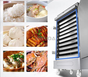 Vaporera Comercial Móvil de Acero Inoxidable con Ruedas para Arroz - Product Image 3