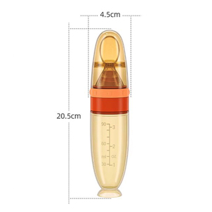 Presser le <span class=keywords><strong>biberon</strong></span> Silicone nouveau-né bébé formation riz céréales nourriture cuillère supplément mangeoire sûr utile vaisselle pour les enfants - Product Image 4