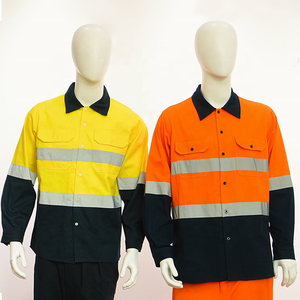 En20471 bông xây dựng khai thác mỏ công nghiệp công nhân đồng phục bảo hộ lao động biểu tượng tùy chỉnh phản quang quần áo an toàn Hi VIS làm việc Áo sơ mi - Product Image 5