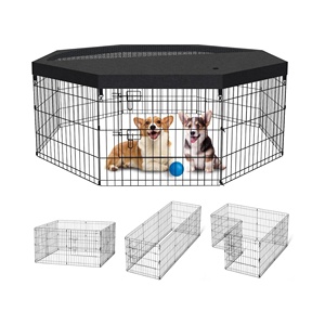Köpek kalem evcil hayvan oyun parkı köpek çit kapalı katlanabilir Metal tel egzersiz yavru oyun Yard <span class=keywords><strong>Pet</strong></span> muhafaza kapak açık bahçe <span class=keywords><strong>Pet</strong></span> kafesleri - Product Image 1