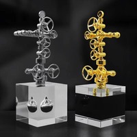 Trofeo Metálico con Forma de Árbol de Navidad, Premio Personalizado para la Industria Petrolera
