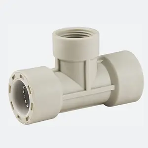 Chinese factory plastic fitting PP quick fitting push in/on fitting coupler elbow PN16 for water pipe