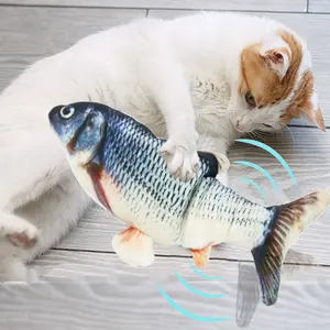 사용자 정의 현실적인 전기 Wiggling 물고기 장난감 낫다 이동 인터랙티브 Catnip 고양이 물고기 장난감 flippity 전자 고양이 개 애완 동물