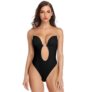 Robe de soirée à plongeon profond pour <span class=keywords><strong>femme</strong></span> Sexy Clear Strap Plunge Thong Body Shapers Women's U Plunge BodySuit - Product Image 3