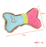 Jouet en peluche pour chat et chien, résistant aux morsures, avec son, en forme d'os de maïs, broderie créative, nouveauté promotionnelle