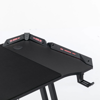 Nouveau design personnalisé en forme de Z noir bureau PC de jeu pas cher grande table d'ordinateur avec lumière LED RVB table de jeu de course