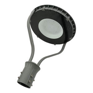 Lampe de jardin ronde à LED grise J05Series à 2 pieds avec support à double bras et motif d'étoile à cinq branches sur le dessus - Product Image 2