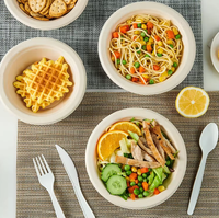 100% biologisch afbreekbare wegwerp schaal van bagasse, voedselveilig, magnetronbestendig, voor restaurant of thuisgebruik