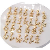 Collar con Iniciales de las 26 Letras del Alfabeto Inglés, con Incrustaciones de Circones Coloridos, Cadena Chapada en Oro de 18K para Uso Diario, Venta al Por Mayor