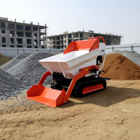 Mini-dumper Euro 5 EPA à démarrage électrique, chargeur hydraulique 500 kg avec pompe et moteur, dumper sur chenilles haute efficacité pour la construction