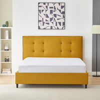 Derniers modèles de lits doubles, king et queen, de luxe, au design moderne, avec sommier rembourré en tissu, système de levage à vérin à gaz et rangement, écologiques