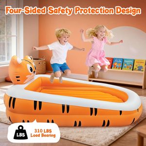 Cama Inflable de Viaje con Forma de Tigre para Niños, con Barandas de Seguridad para Niños Pequeños, para Acampar en Casa - Product Image 4