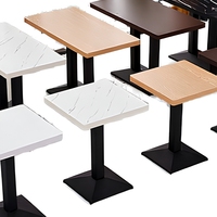 Table de salle à manger commerciale en bois massif pour 4 à 6 personnes, design moderne et contemporain, carrée ou ronde, avec chaises