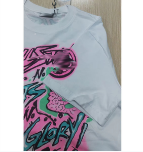 T-shirt casual estiva a maniche corte in puro cotone stampato serie NFC Trendy Hell and Star, vendita diretta dalla fabbrica, vestibilità ampia uomo/donna - Product Image 3