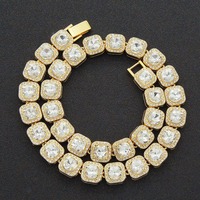 RQ — collier de chaîne en or et jaune, bijoux de style Hip-Hop, avec fermoir intégré, 10mm