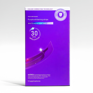 <span class=keywords><strong>Tiras</strong></span> Blanqueadoras Moradas sin Peróxido para el Cuidado Bucal con Sabor a Menta, Marca Privada OEM ODM - Product Image 3