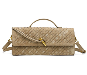 Bolso de Mano Plegable de Gamuza Verde Oliva para Mujer, Correa Extraíble, Diseño Tejido Elegante, Impermeable, para Uso Diario - Product Image 2