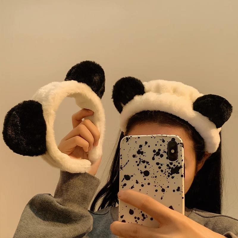 Wholesale Cute Cartoon Plush Panda Headband for Facial Mask, Wide-brimmed Hairband for Female Internet Celebrity Hair Claws