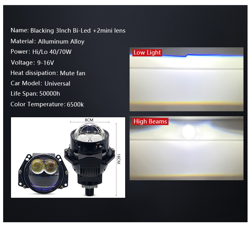 Blacking 3lnch Bi-Led + 2mini