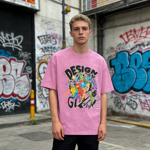 Camisetas personalizadas de estilo urbano con estampado vintage, camisetas de algodón grueso de alta calidad con lavado ácido vintage, camisetas extragrandes para hombre - Product Image 1