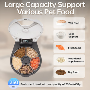 Dispenser di Cibo Umido <span class=keywords><strong>per</strong></span> Animali Domestici ad Alta Capacità 250ml <span class=keywords><strong>per</strong></span> Vassoio, con Timer LCD e Rotazione, <span class=keywords><strong>per</strong></span> Alimentazione Regolare di Gattini e Cuccioli in Interni - Product Image 4
