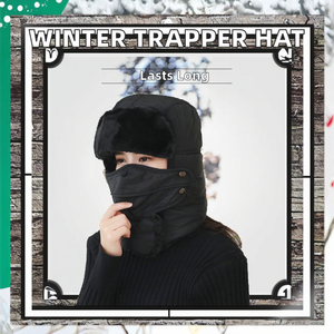 Chapéu do caçador do inverno Trooper <span class=keywords><strong>com</strong></span> aba da orelha e máscara de esqui Windproof Impressão digital em tecido Beanie bordado à mão - Product Image 3