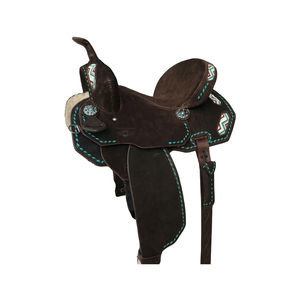 Silla de montar western premium hecha a mano de cuero genuino y plástico, ligera y cómoda para rodeo y equitación de alto rendimiento. - Product Image 1