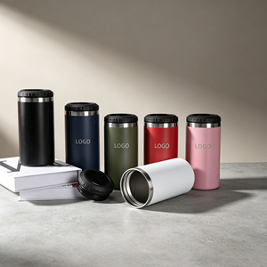 Wholesale 16oz Double Lid Can <b>Cooler</b> Seamless 304 Inner Tank Insulated <b>Drink</b> Holder Custom Print Logo Promotional Gift - Product Image 1