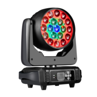 Projecteur à tête mobile LED RGBW 19x15W en gros, zoom wash pour DJ, scène de club et fête de mariage, contrôle DMX512, éclairage de scène disco