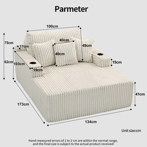 Sofa Lightweight Compressed Sofa <b>Bed</b> Boneless Design for Living Room and Small Room Upholstered Sofa <b>Bed</b> with Cup Holders - Product Image 4