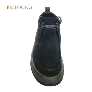 Bottes <span class=keywords><strong>Chelsea</strong></span> montantes pour hommes, style rétro western classique, en <span class=keywords><strong>nubuck</strong></span> noir de luxe, avec doublure en fourrure véritable, chaudes et confortables au quotidien - Product Image 2